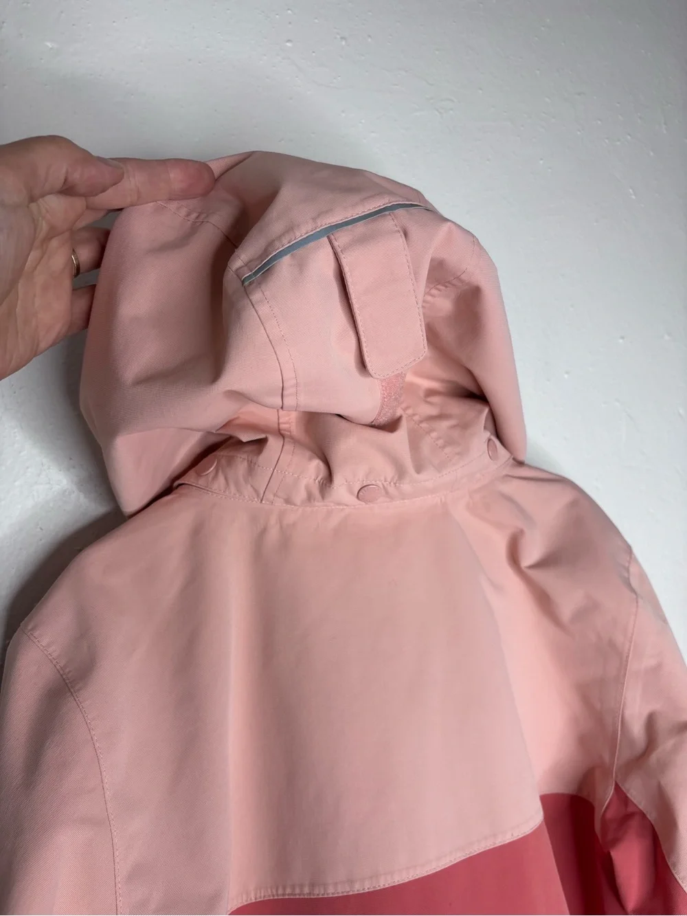 Polarn O. Pyret Waterproof Hooded Rain jacket Two Tone Pink Size 10-11yrs.